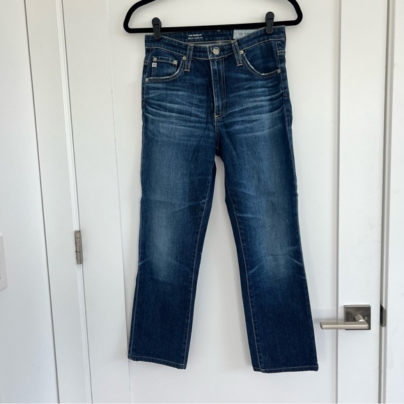 AG The Isabel Dark Wash Straight Leg High Rise Crop Jeans - Picture 1 of 11